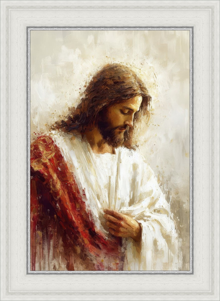 Jesus Christ in Red Robes - Religious Wall Art for Home & Church Decor - Perfect for Prayer Rooms, Sunday Schools & Christian Gifts