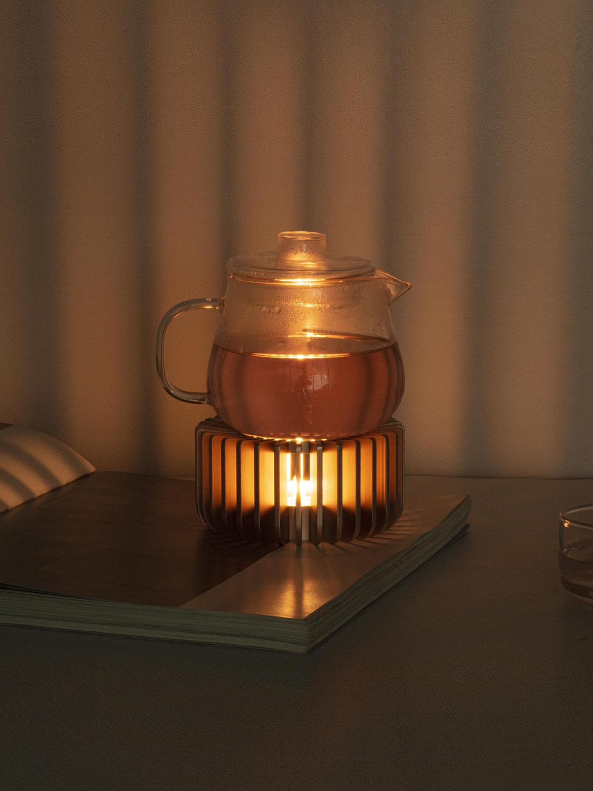 Premium Rose Gold Teapot Warmer - Aluminum Alloy Candle Tea Warmer with Tea Light Holder | Keeps Tea, Coffee & Milk Warm | Portable Food Warmer for Camping, Travel, Home & Office Use