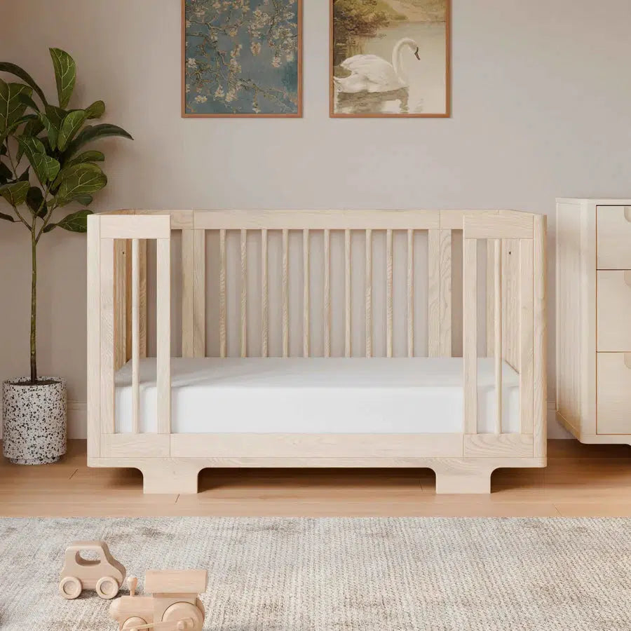 Babyletto Yuzu 8-in-1 Convertible Crib in Washed Natural - Modern Nursery Furniture for Newborn to Toddler Bed | Perfect for Small Spaces & Gender-Neutral Nursery Decor