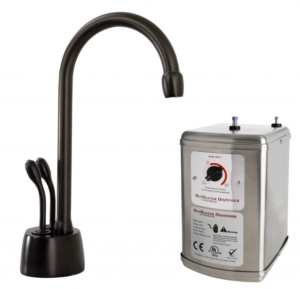 Westbrass D272H-12 Develosah 9-Inch 2-Handle Hot and Cold Water Dispenser with Instant Heating Tank - Oil Rubbed Bronze Finish - 1-Pack - Perfect for Kitchen, Office, or Home Bar Use