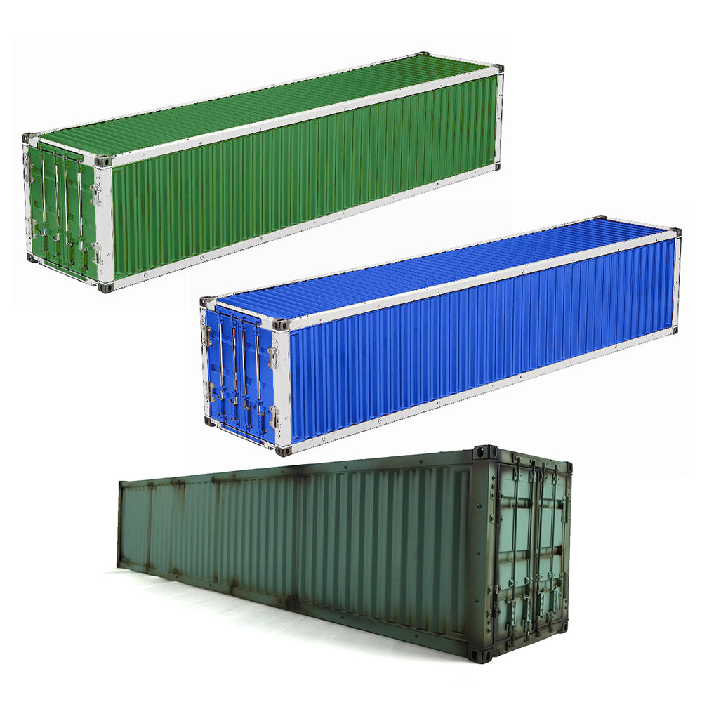 1/14 Scale 40ft Metal Chassis Painted Container for TAMIYA RC Truck Trailer - DIY Model Cars with 3 Axles (874x182x193mm) - Perfect for RC Hobbyists, Collectors & Truck Simulation Enthusiasts