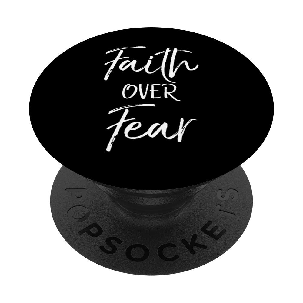 Faith Over Fear Christian Bible Verse PopSocket Grip - Swappable Phone & Tablet Holder for Daily Inspiration, Church, Bible Study, and Travel