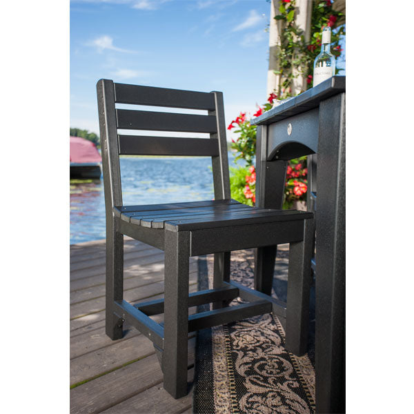 Island Side Chair - Modern Wicker Patio Dining Chair for Outdoor, Garden, Poolside & Porch Use - Lightweight & Durable Rattan Furniture for Backyard, Deck & Balcony
