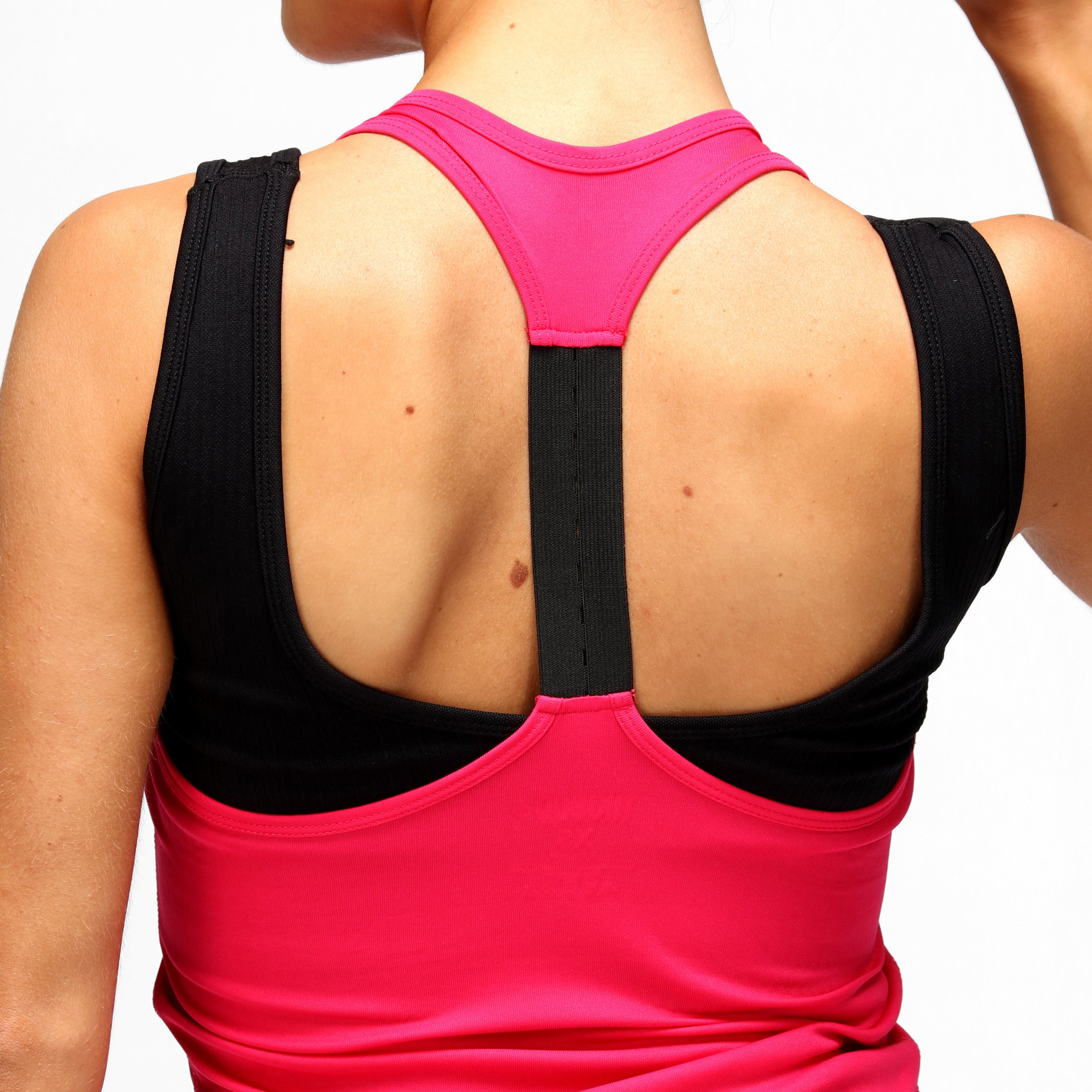 Women's Pink Performance Strap Back Vest - Breathable Workout Top for Running, Yoga & Gym - Lightweight Athletic Tank Top for Women