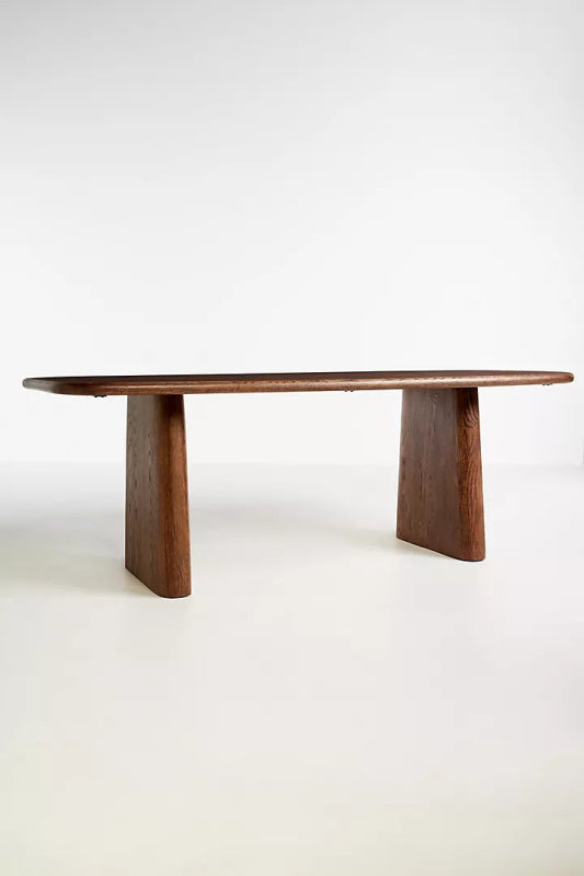 Handmade Solid Wood Rectangle Dining Table - Natural Finish - Farmhouse & Modern Style for Dining Room, Kitchen, or Outdoor Patio