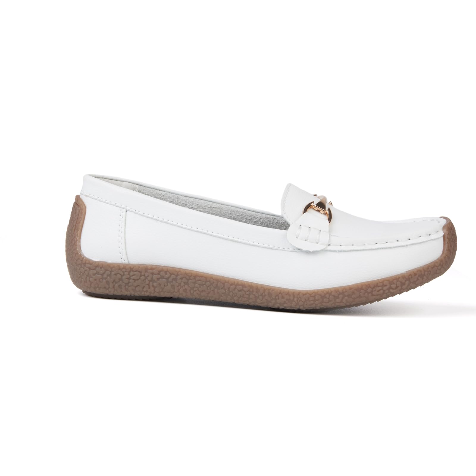 Rodawu Women's Leather Loafers - Comfortable Moccasin Flat Shoes for Casual Walking, Driving & Nursing | Stylish Boat Shoes for Everyday Wear & Work