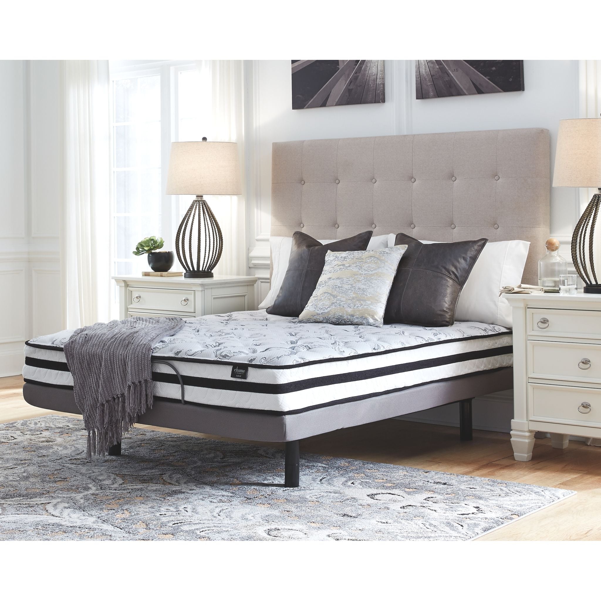 Ashley 8 Inch Full Size Chime Innerspring Mattress - Medium Firm Support for Back Sleepers & Guest Rooms, Perfect for Dorms, Apartments and Small Bedrooms