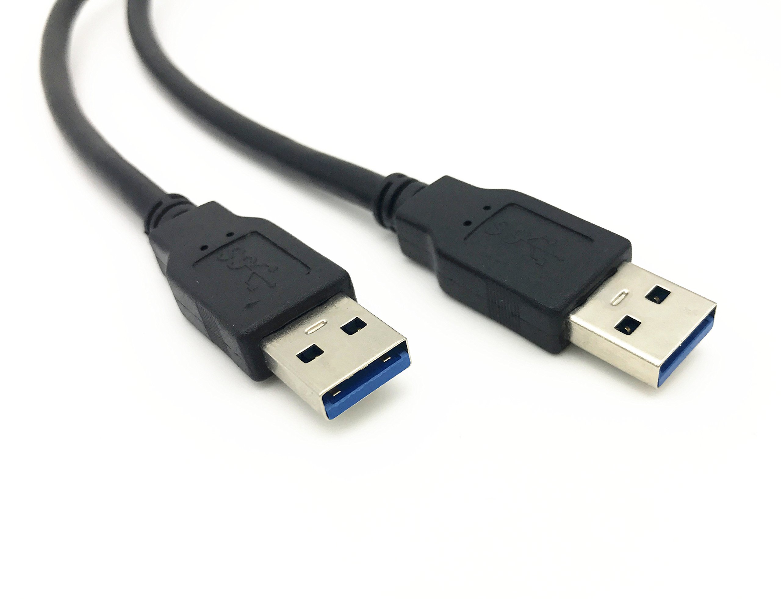 Whizzotech USB 3.0 A Male to A Male Cable - 3ft High Speed Data Sync & Charging Cord - Compatible with External Hard Drives, Printers & More (Black)