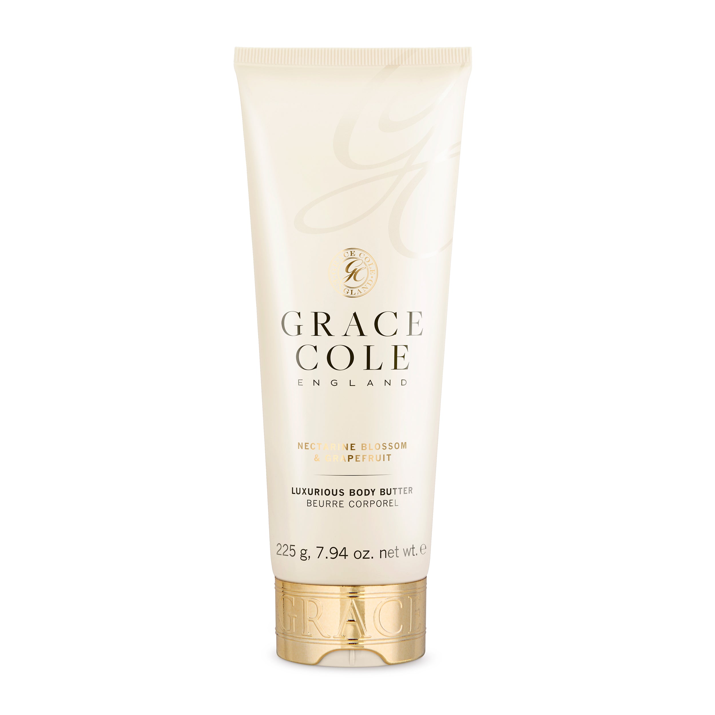 Grace Cole Nectarine Blossom & Grapefruit Body Butter 225g - Ultra Hydrating & Nourishing Moisturizer for Dry Skin - Perfect for Daily Use, Spa Days & Gift Giving