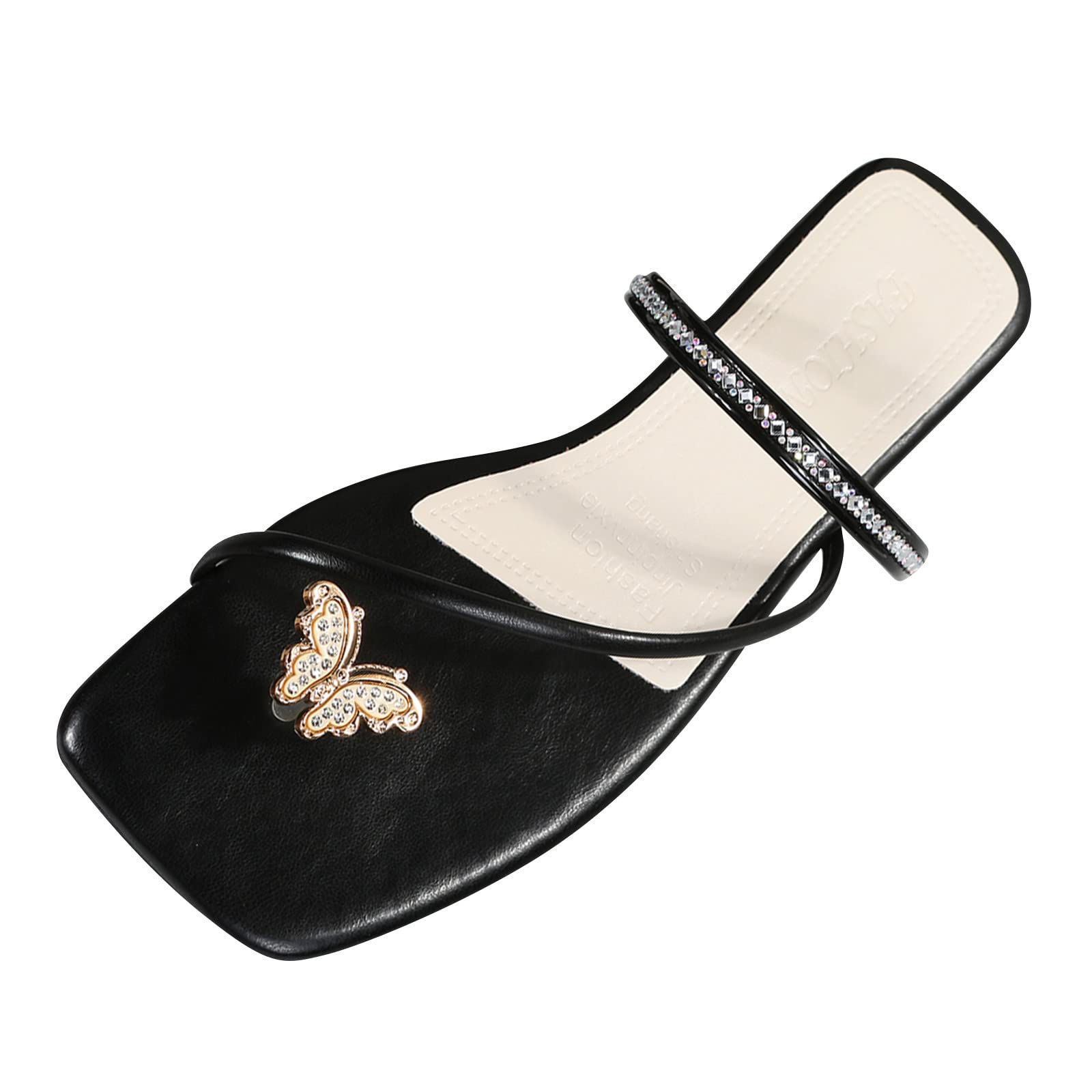 Women's Butterfly Toe Thong Slippers - Comfortable Flat Strap Slides for Ladies & Girls - Soft Casual Home Sandals & Beach Slippers - Perfect for Lounging, Spa Days, and Summer Vacations