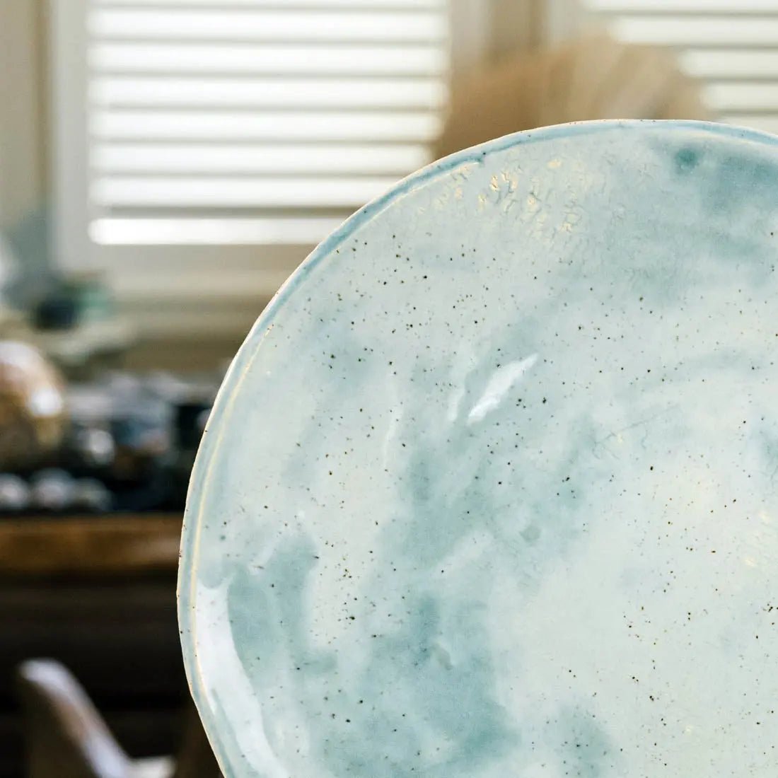 Speckled Stoneware Serving Platter XL #06 - Turquoise (Creative Collection) - Perfect for Dinner Parties, Holiday Gatherings & Rustic Table Settings