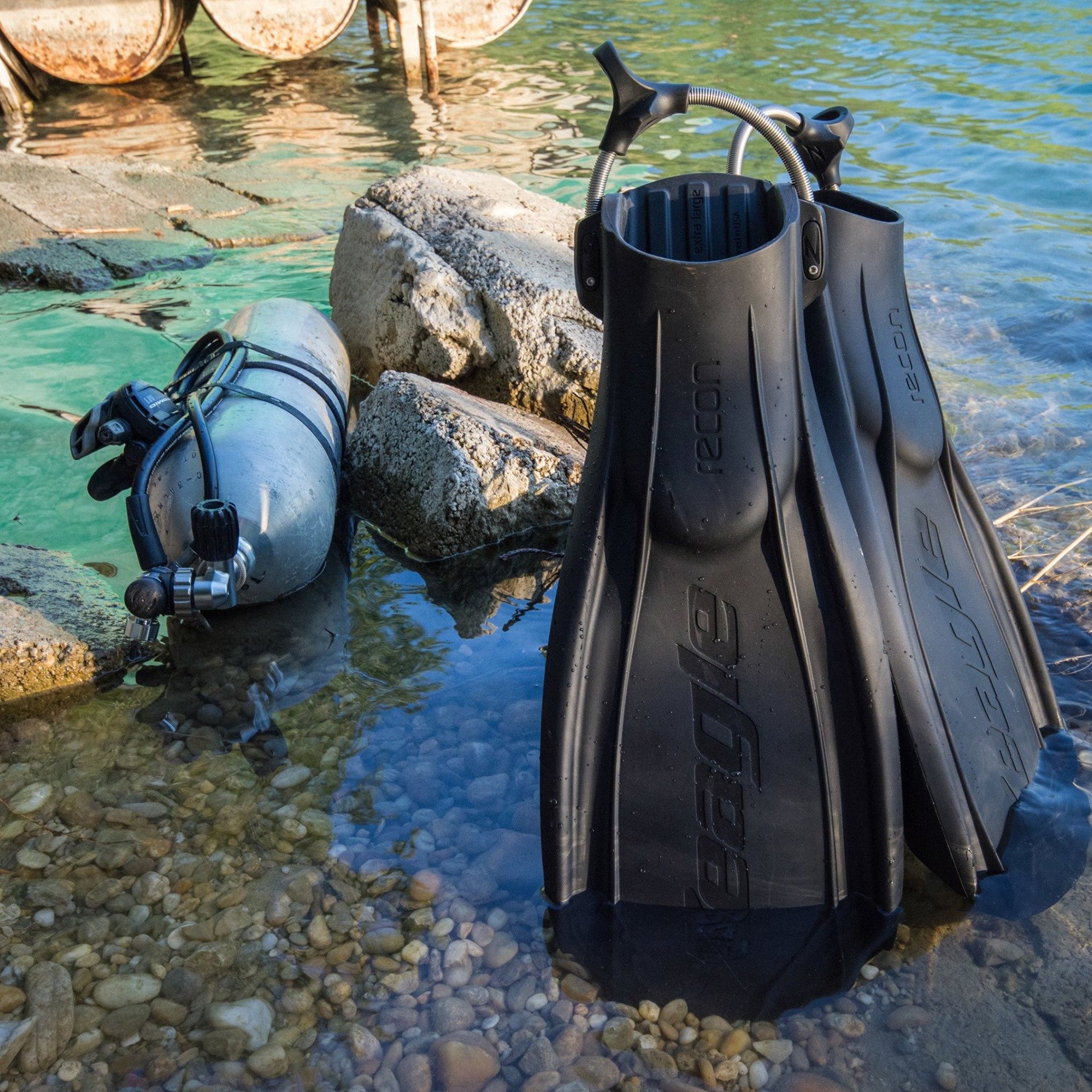 Recon Fins - High-Performance Swim Fins for Snorkeling, Scuba Diving & Spearfishing | Comfortable & Durable Design for Ocean Adventures