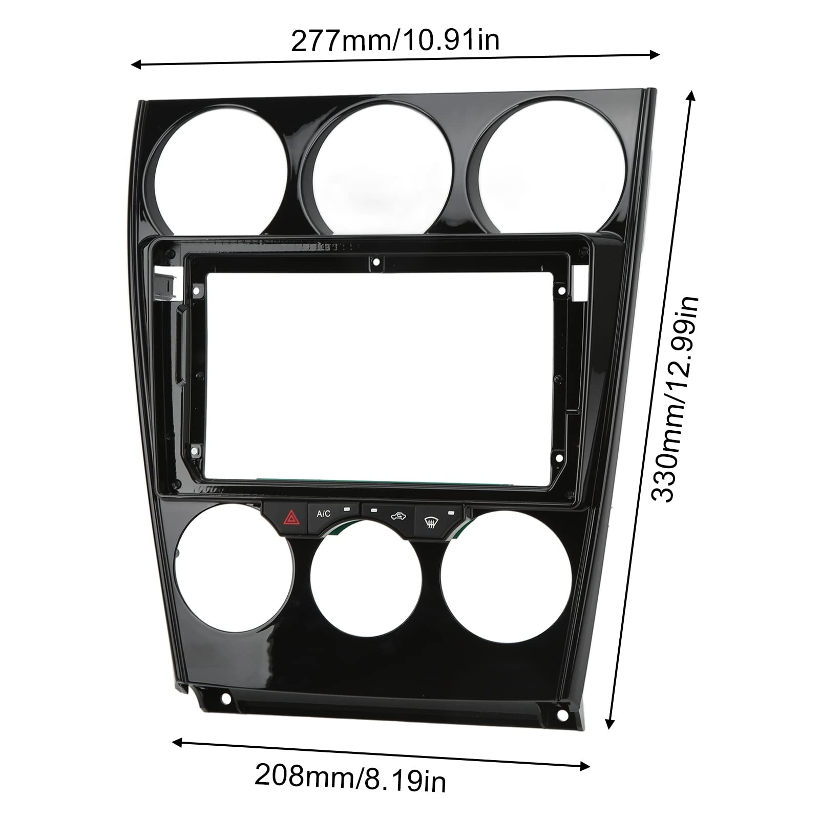 Acouto 2DIN Car Stereo Radio Fascia with Built-in CANBUS for Android Navigation | 9in Replacement Panel Frame for Mazda 6 (2004-2016) | Perfect for Aftermarket Audio Upgrades & Seamless Dashboard Integration