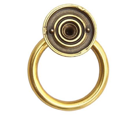 Vintage Brass Ring Pulls - Cabinet & Drawer Handles for Kitchen, Bathroom & Furniture - Durable Hardware for Home Renovation & DIY Projects