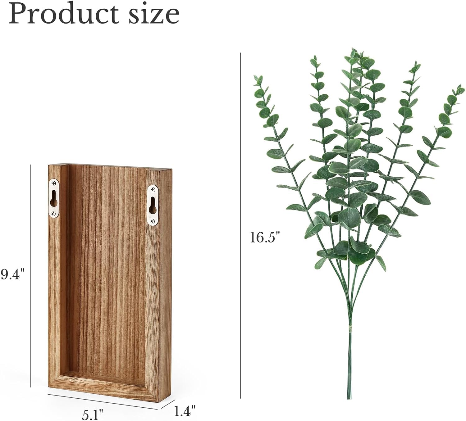 2PCS Wood Wall Planter - Hanging Planter for Dried Flowers & Artificial Plants - Modern Farmhouse Wooden Pocket Vase - Home & Office Wall Decor - Perfect for Living Room, Bedroom, Kitchen, and Outdoor Spaces