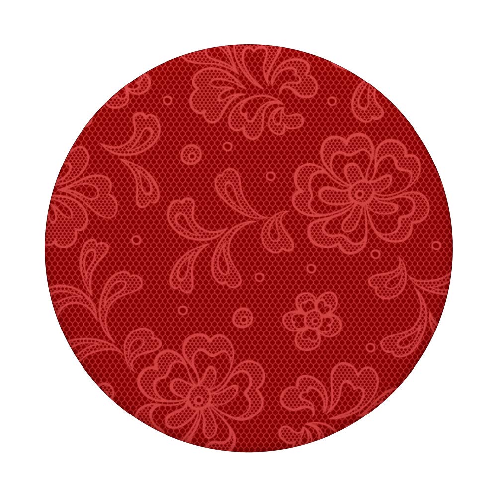 Romantic Red Lace Design PopGrip: Swappable Phone & Tablet Grip with PopSocket, Perfect for Everyday Use and Gift Giving