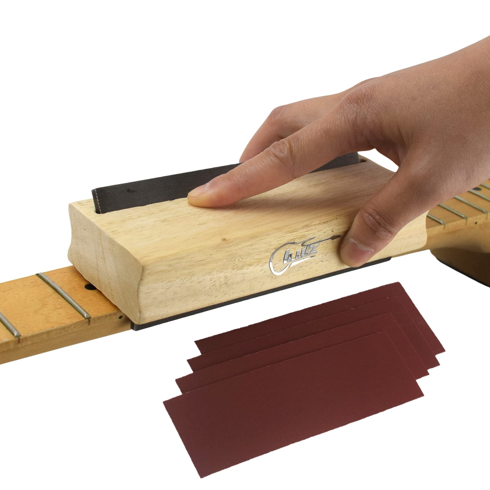 Professional Guitar Fret File - 35/90° Angle with 600/1000 Grit Sandpaper for Luthier & Guitar Repair