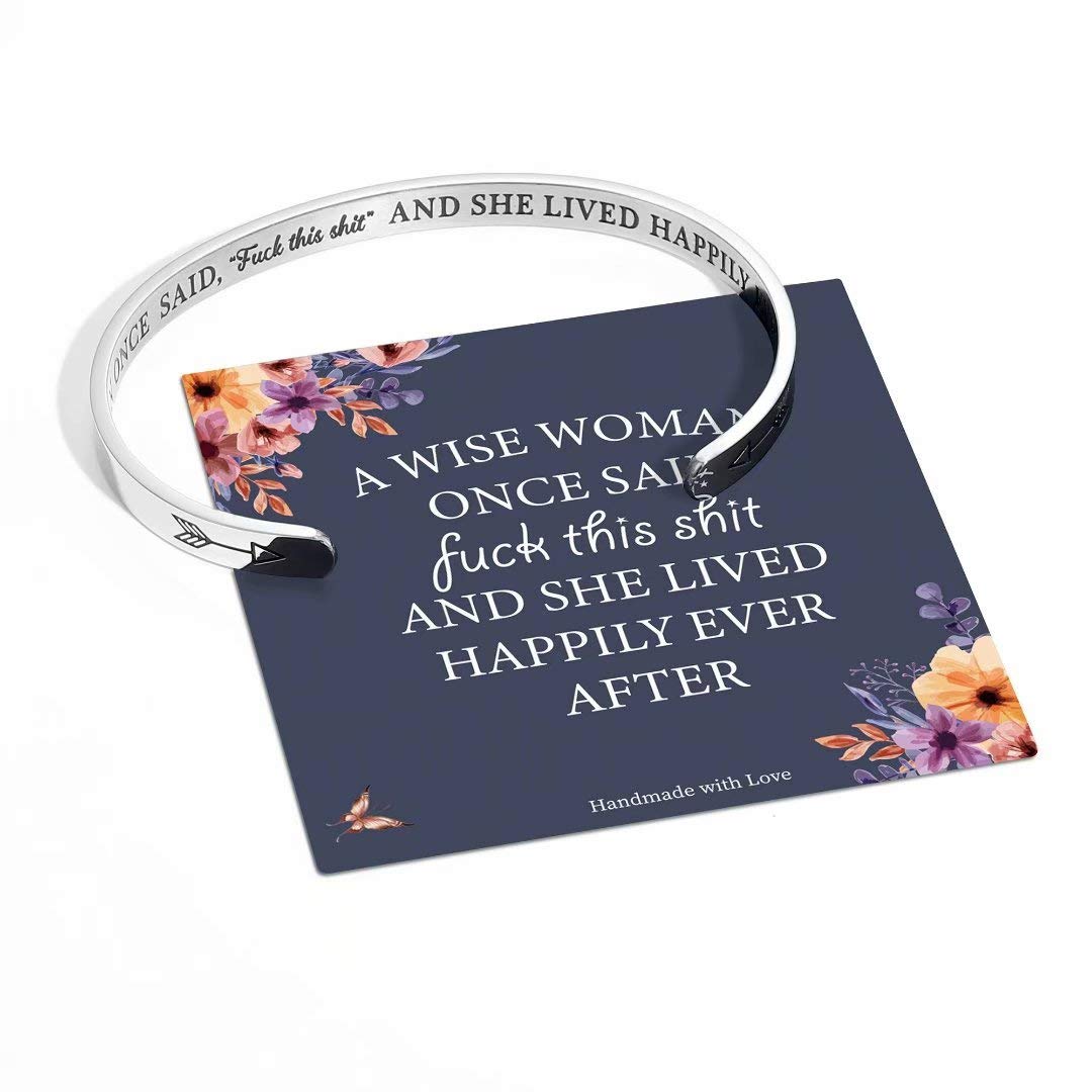 MMOOHAM Inspirational Quote Bracelets for Women & Girls - Motivational Mantra Jewelry Gifts for Best Friend, Mom, Daughter, Sister (Birthday, Mother's Day Present) - Perfect for Daily Wear, Yoga & Meditation - Comes in Gift Box