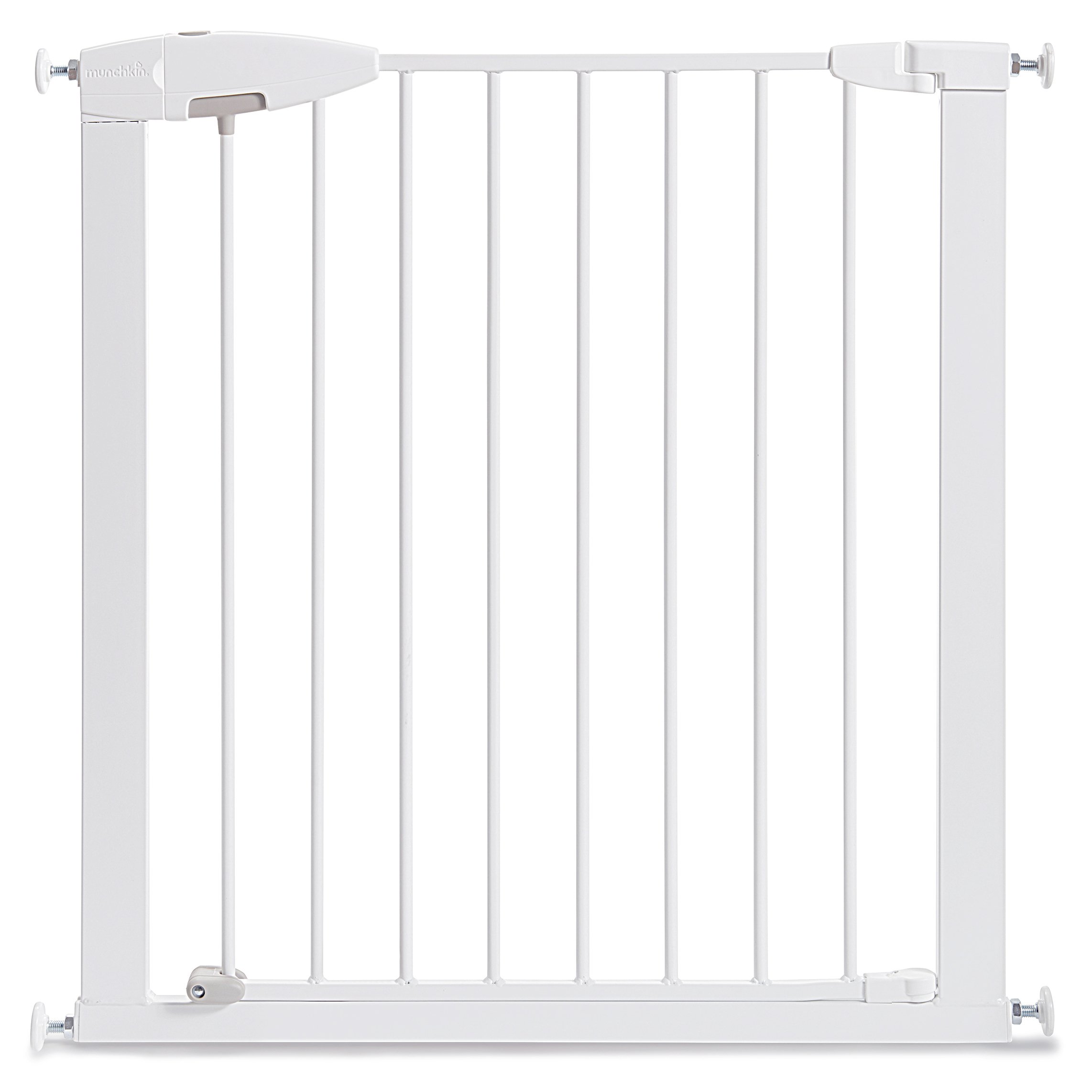 Munchkin Easy Close Pressure Mounted Baby Safety Gate - 35x29.5 Inch White Metal Walk-Through Gate for Stairs, Hallways & Doorways | Perfect for Childproofing Homes with Toddlers & Pets | Home Safety & Baby Proofing Solution