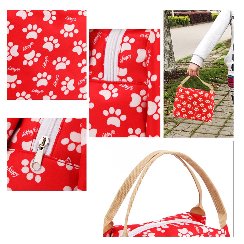 LEFV™ Insulated Lunch Bag for Women - Reusable Zippered Tote for Work, School, Picnics & Travel - Fashionable Peony Design Lunch Box & Grocery Organizer - Perfect for Office Meals, Beach Trips & Makeup Storage
