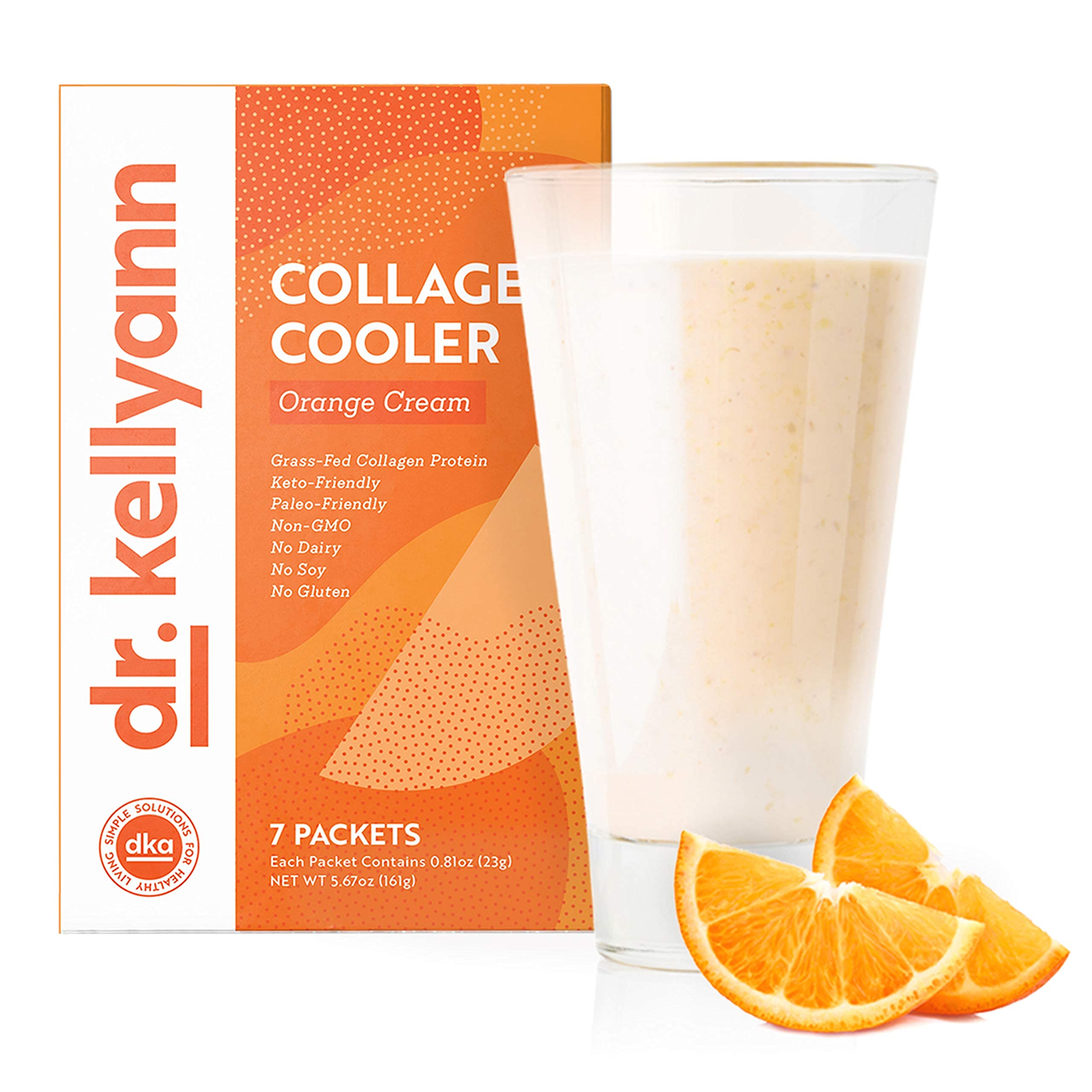 Dr. Kellyann Orange Cream Keto Shake Packets (7 Servings) - 15g Protein Powder with Grass-Fed Collagen, Keto & Paleo Diet Friendly Meal Replacement - Perfect for Weight Loss, Low Carb Lifestyle & On-the-Go Nutrition