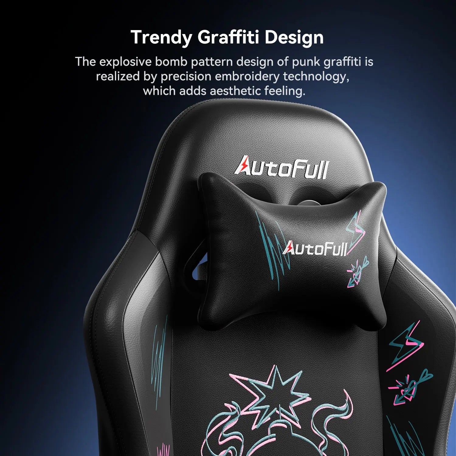 AutoFull C3 Ergonomic Gaming Chair with Adjustable Lumbar Support - Comfortable Racing Style Computer Chair for PC Gamers & Office Workers, Perfect for Long Gaming Sessions & Home Office Use