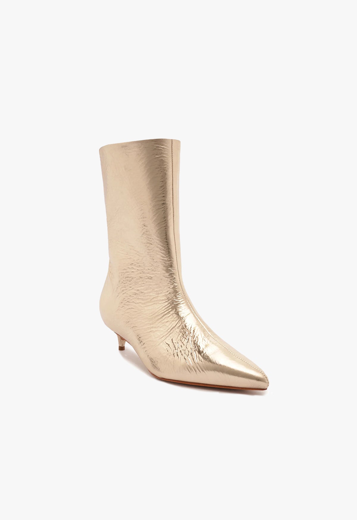 Gail Smashed Metallic Bootie - Women's Chunky Heel Ankle Boots for Fall & Winter | Stylish Party & Night Out Shoes for Casual & Dressy Outfits