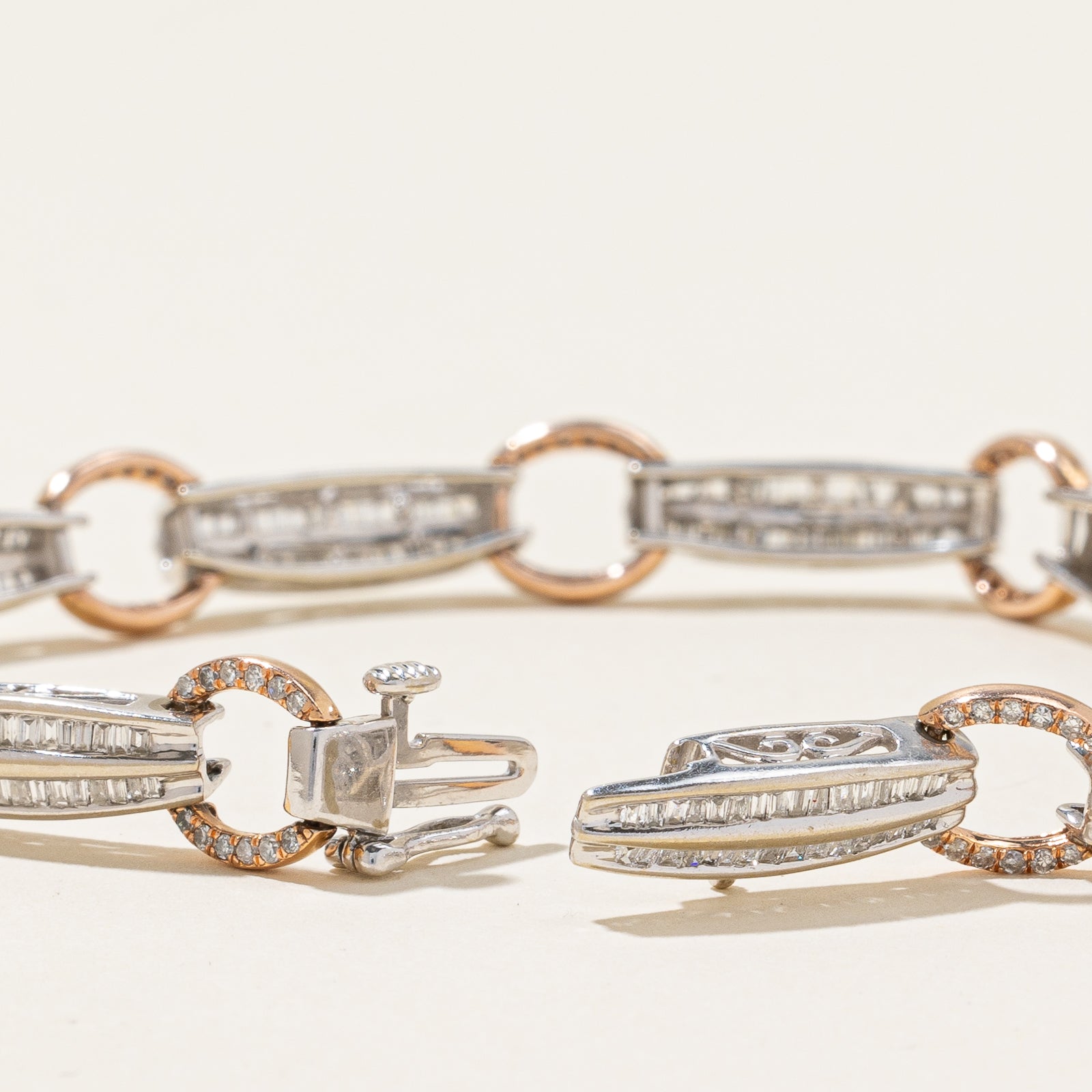 1.98ctw Diamond Two Tone Bracelet for Women - 7.5