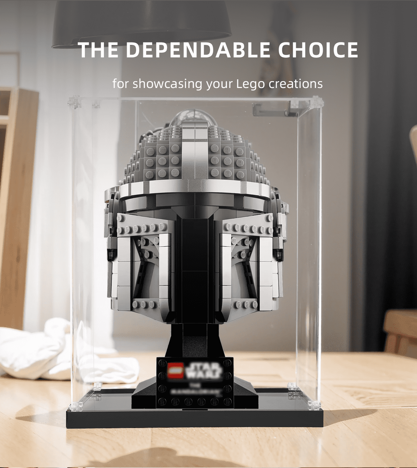 LEGO The Mandalorian Helmet 75328 Display Case - Clear Acrylic Showcase for Collectible LEGO Star Wars Sets | Perfect for Home Decoration, Office Display & Gift Giving