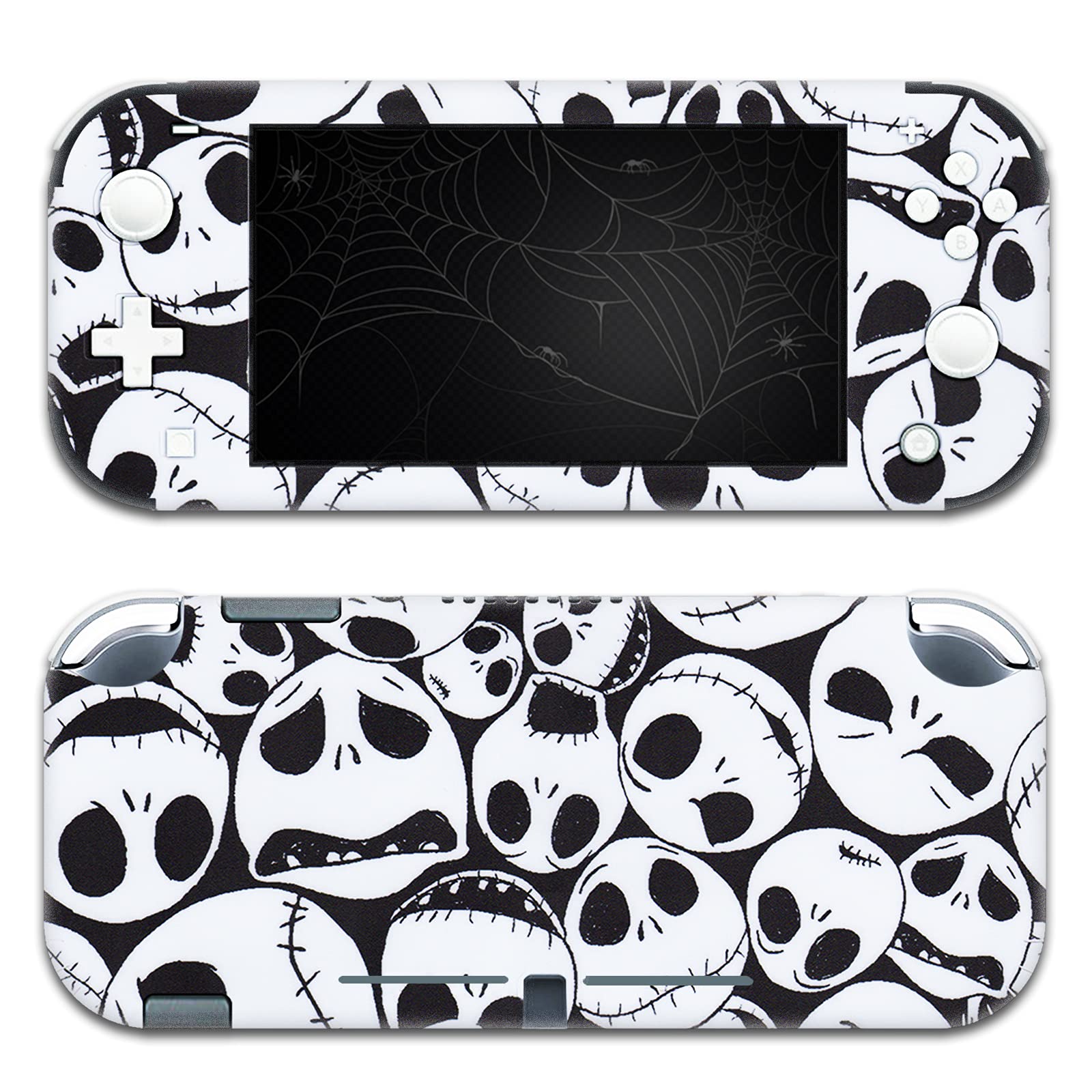 BelugaDesign Skulls Switch Skin - Gothic Sticker Wrap Vinyl Decal for Nintendo Switch & Switch Lite (Black/White) - Horror Halloween Gaming Accessory - Perfect for Gamers, Horror Fans & Halloween Parties