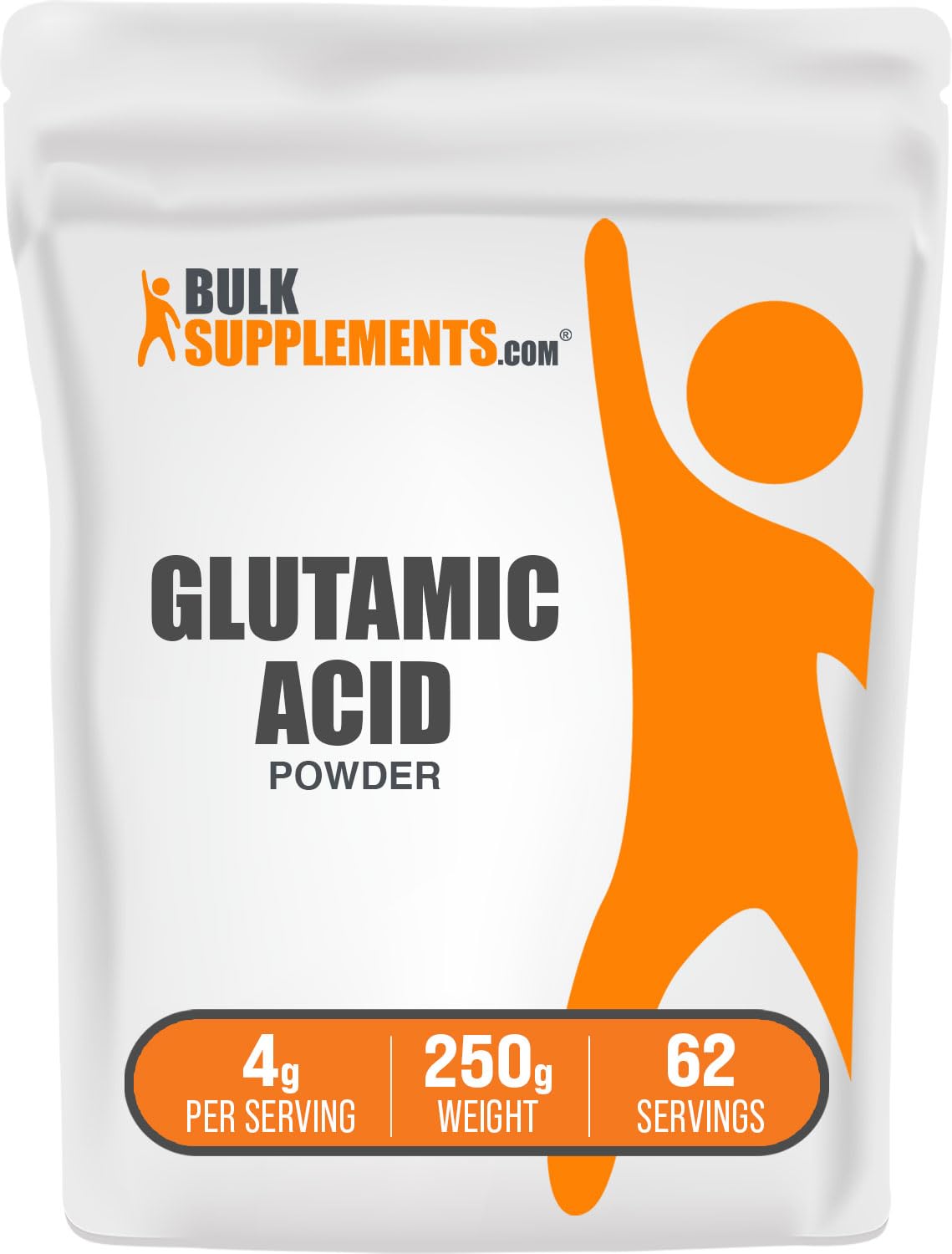 BulkSupplements.com L-Glutamic Acid Powder - Pure Amino Acid Supplement for Muscle Recovery & Pre Workout Energy - Unflavored BCAA Powder (250g/8.8oz) - Ideal for Athletes, Bodybuilders & Fitness Enthusiasts
