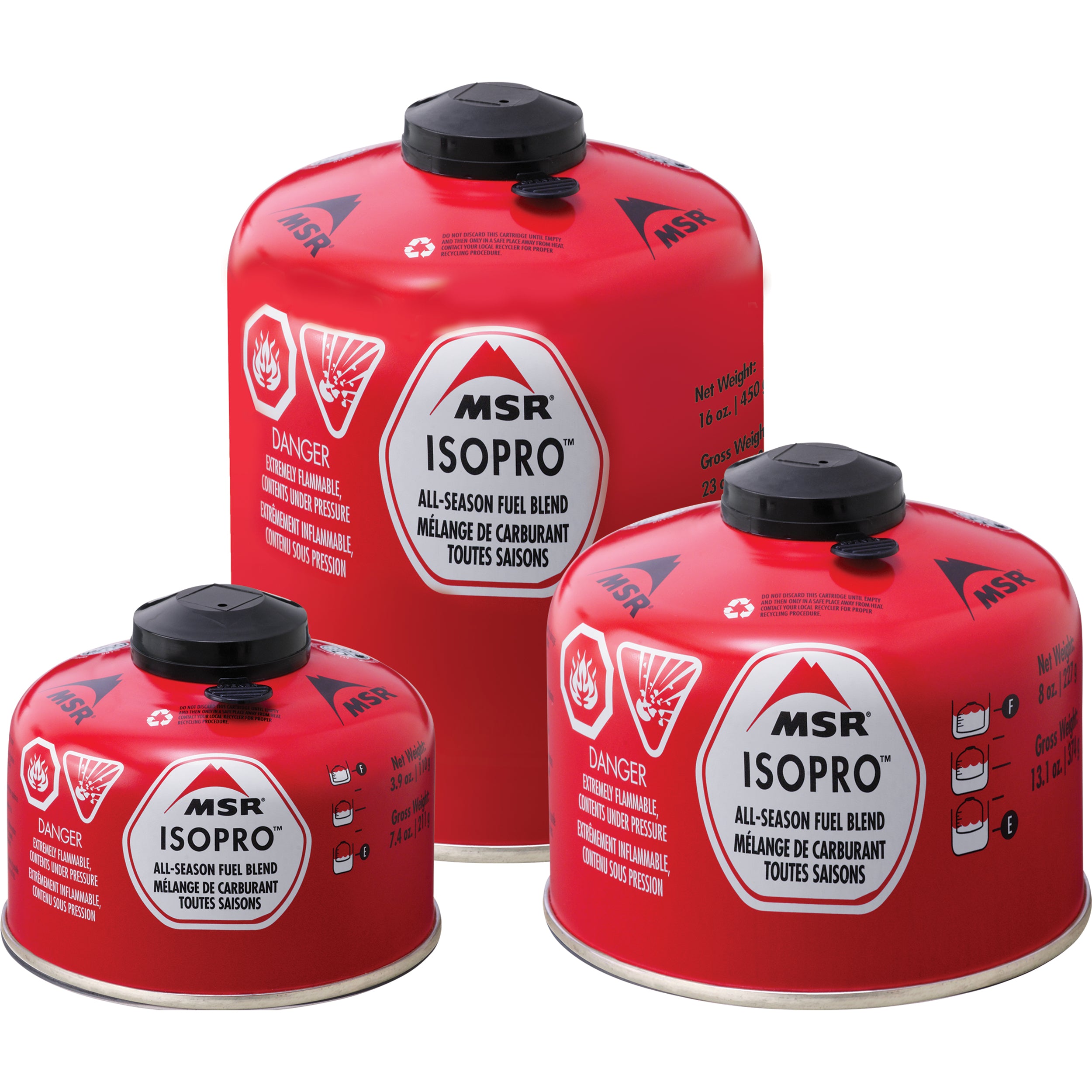 MSR IsoPro Fuel 16 oz - Lightweight Backpacking & Camping Stove Fuel Canister for Outdoor Adventures