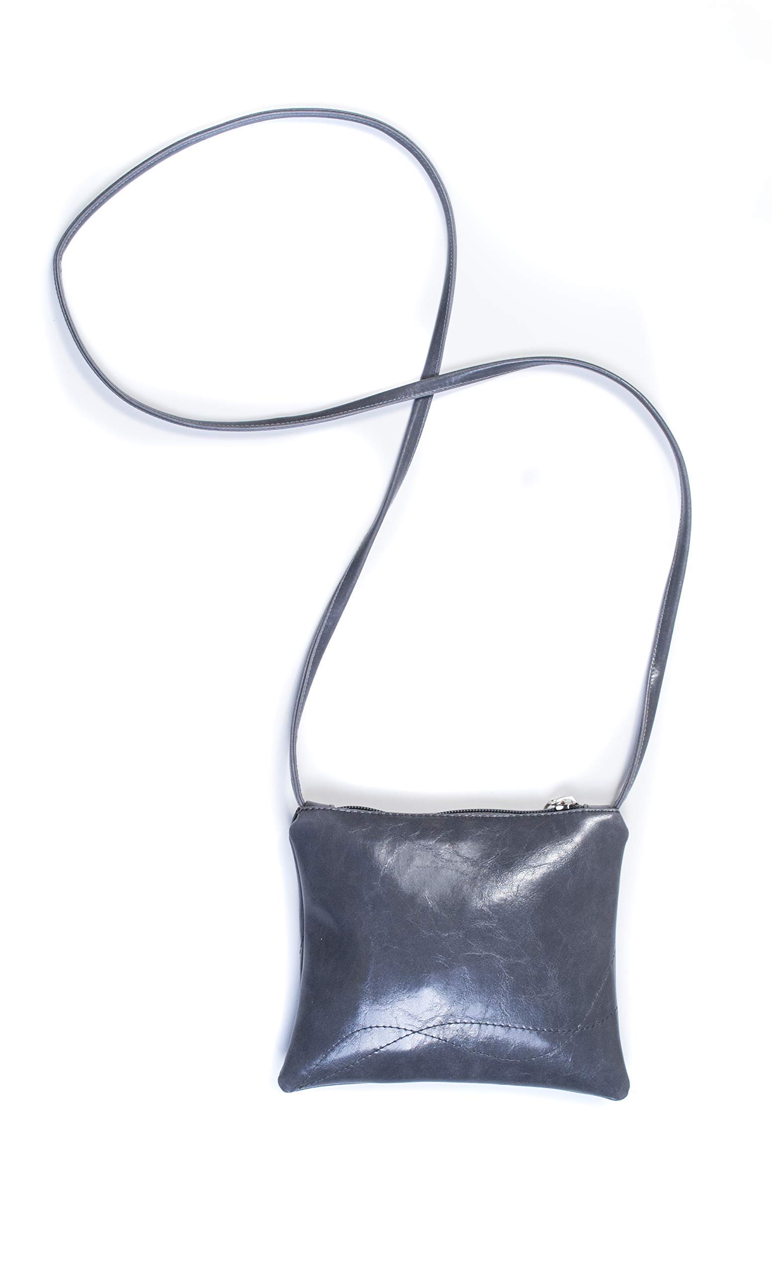 Vegan Adjustable Crossbody Bag - Small Purse with Strap, Machine Washable, Made in USA (Grey) - Perfect for Travel, Shopping & Everyday Use