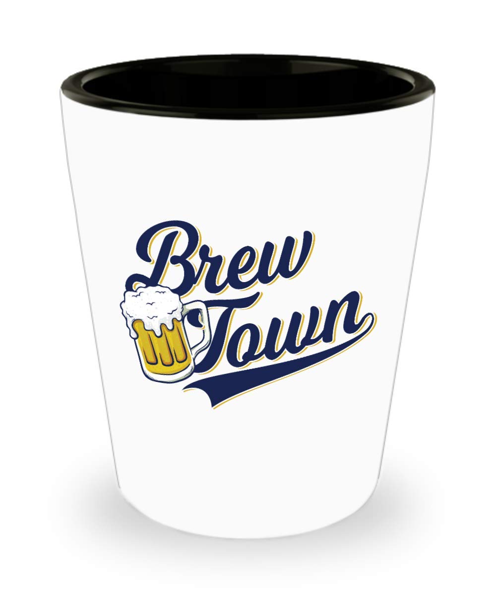 Milwaukee Brewtown Brew Town Shot Glass - 2 oz Barware for Whiskey, Tequila & Liquor - Perfect for Parties, Gifts & Home Bars