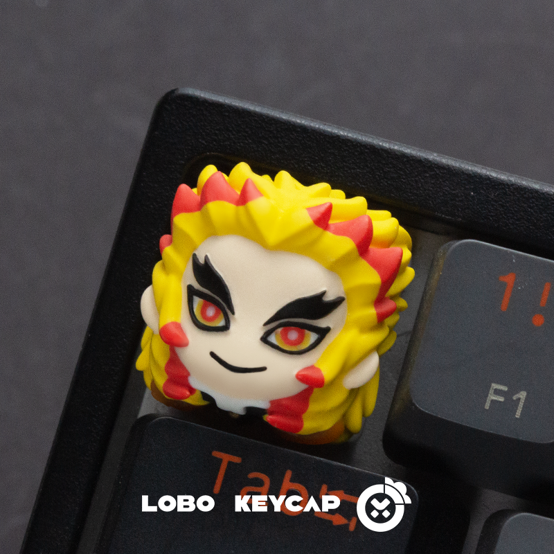 Demon Slayer Anime Character Custom Resin Artisan Keycaps - Multi Color Mechanical Keyboard Keycaps for Gaming & Typing Enthusiasts