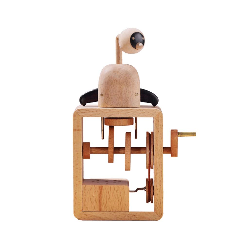Hand-Cranked Wooden Music Box with Copper Neck - Sand Sculpture Bird Design - Perfect Birthday & Christmas Gift - Plays 'City in The Sky' - Home Décor & Collectible for Music Lovers