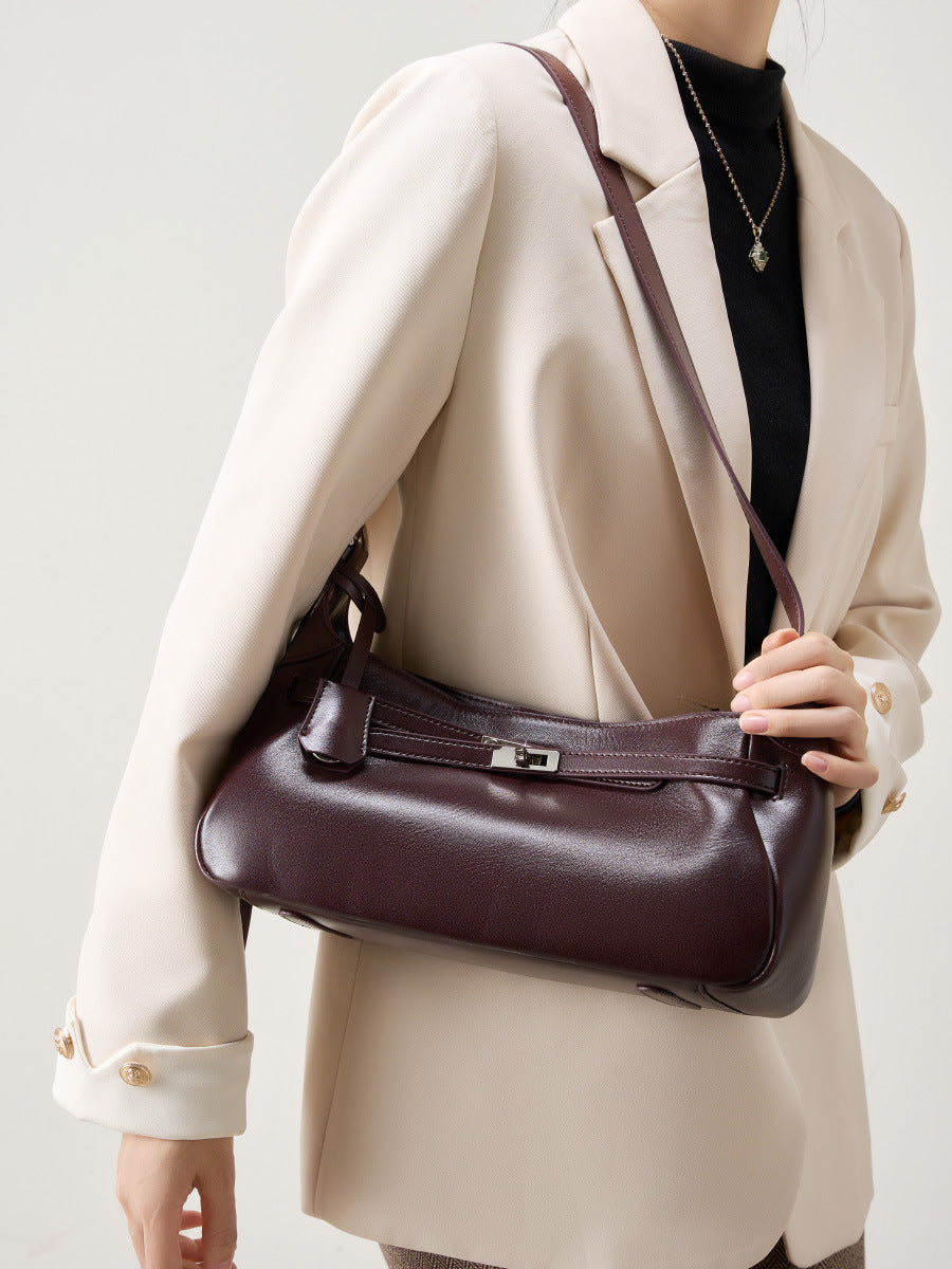 Stylish Genuine Leather Shoulder Bag for Women - Fashion Crossbody Purse with Adjustable Strap - Perfect for Work, Travel & Everyday Use