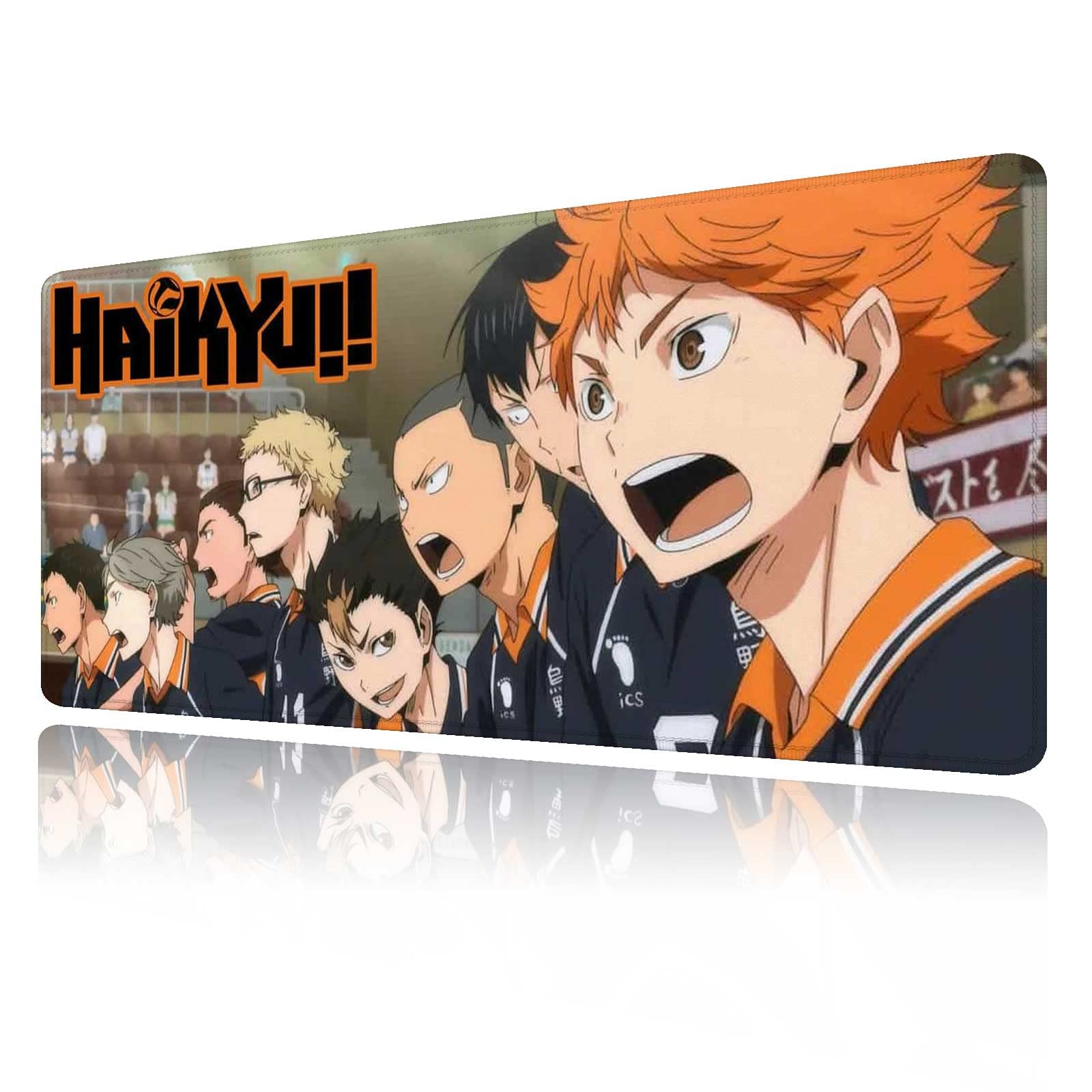 Haikyuu Anime Gaming Mouse Pad - Large 31.5x15.7 Inch Non-Slip Rubber Base Desk Mat with Stitched Edges for PC, Laptop, Computer | Perfect for Gamers, Office Work & Home Use