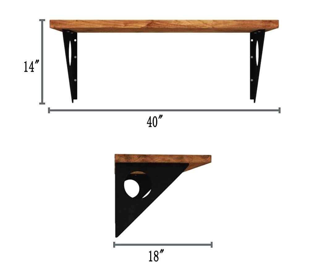 Rustic Wall-Mounted Industrial Table - 40