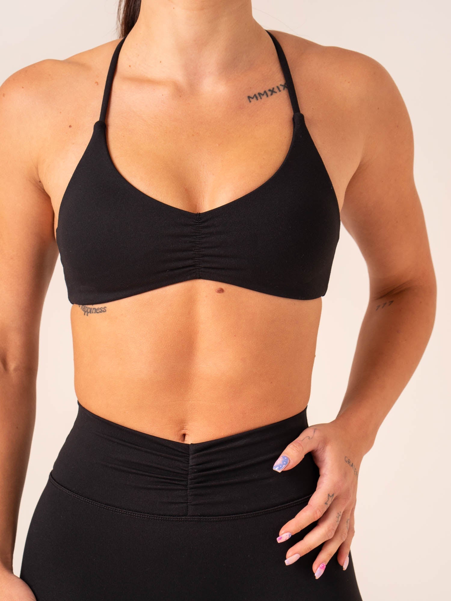 Tempo Sports Bra for Women - High Support Workout Top - Black - Perfect for Running, Yoga & Gym