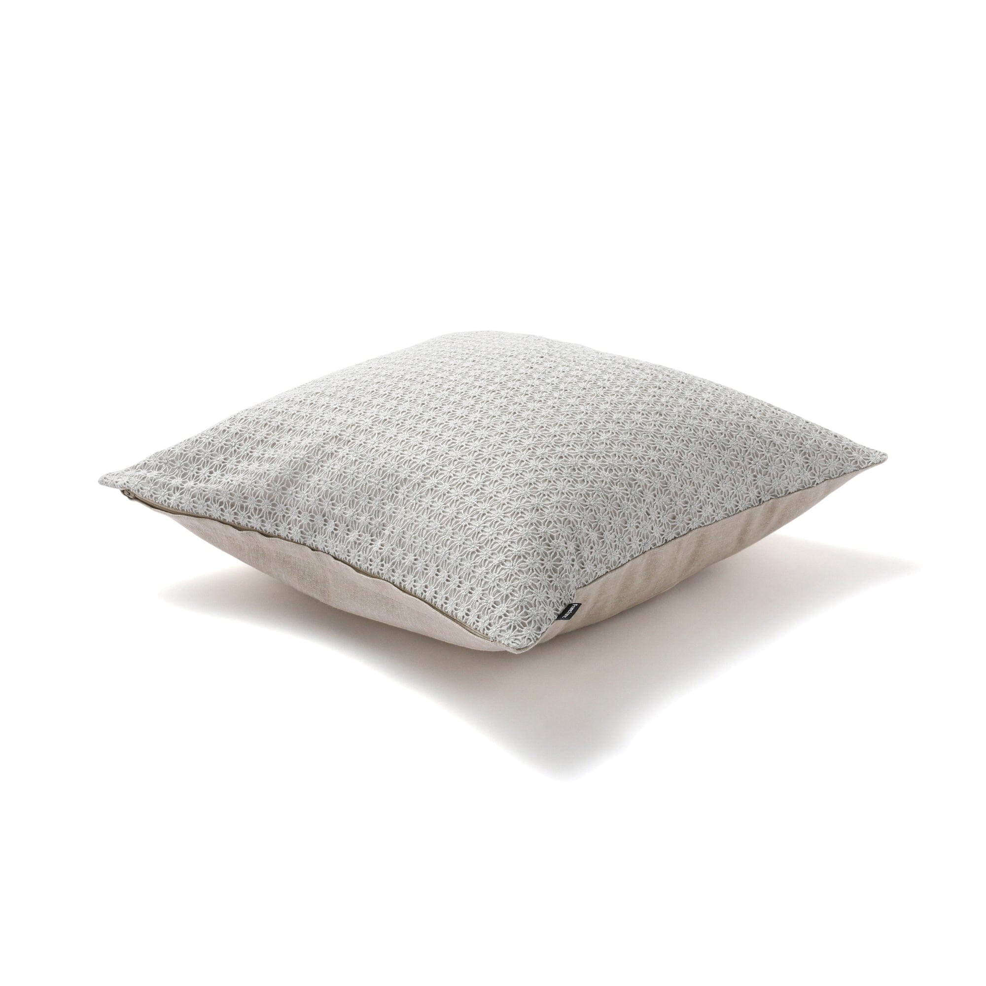 Lace Metallic Print Cushion Cover 18x18 Inches Gray - Elegant Home Decor for Sofa, Bedroom & Living Room