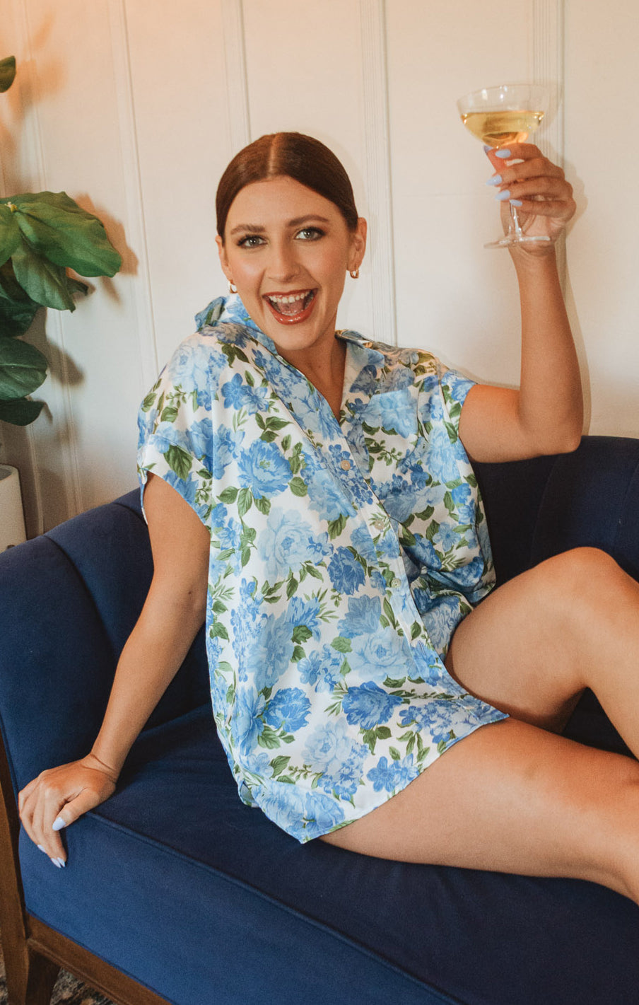 Best Cottagecore Floral Button Up Shirt for Women - Blue Vintage Floral Print Blouse for Boho Style & Spring Outfits | Perfect for Picnics, Dates & Casual Wear