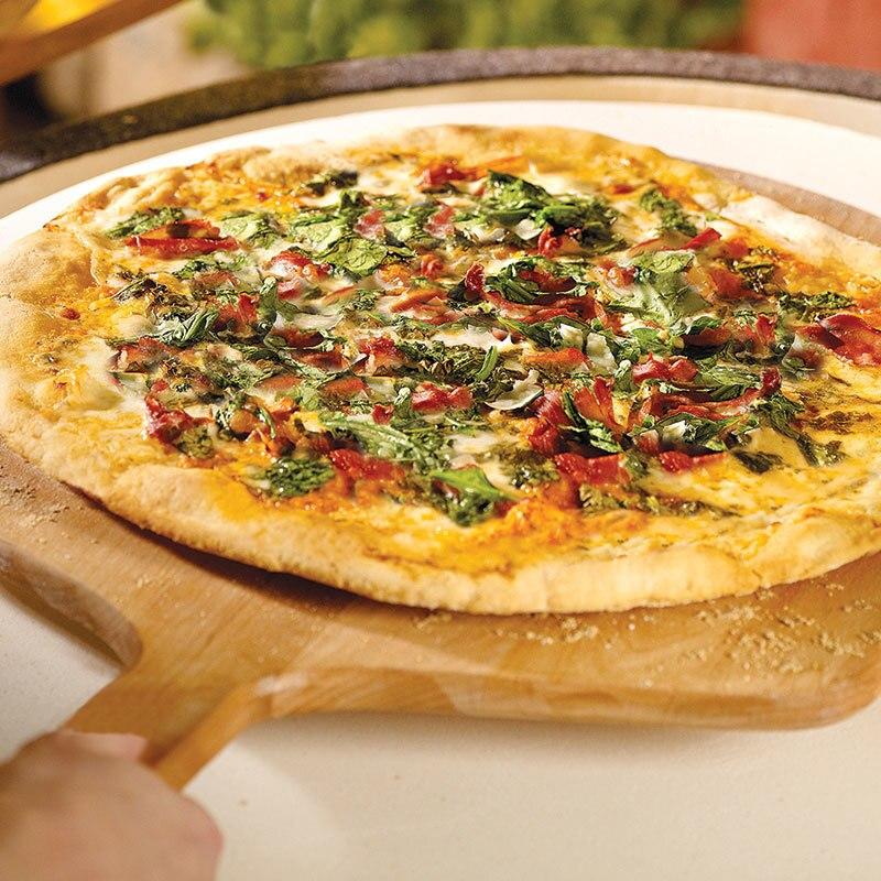 Big Green Egg 14 Inch Ceramic Pizza Stone for Large Egg - High Heat Baking Stone for Pizza, Bread & Pastries - Perfect for Outdoor Grilling, BBQ & Wood-Fired Cooking (Model 401014)