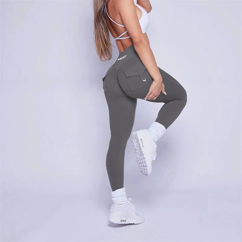 Pchee Bum Leggings 2023 - High Waist Yoga Pants with Pockets for Women - Workout Gym & Running Tights - Butt Lifting Peach Hips Design - Perfect for Yoga, Fitness & Casual Wear