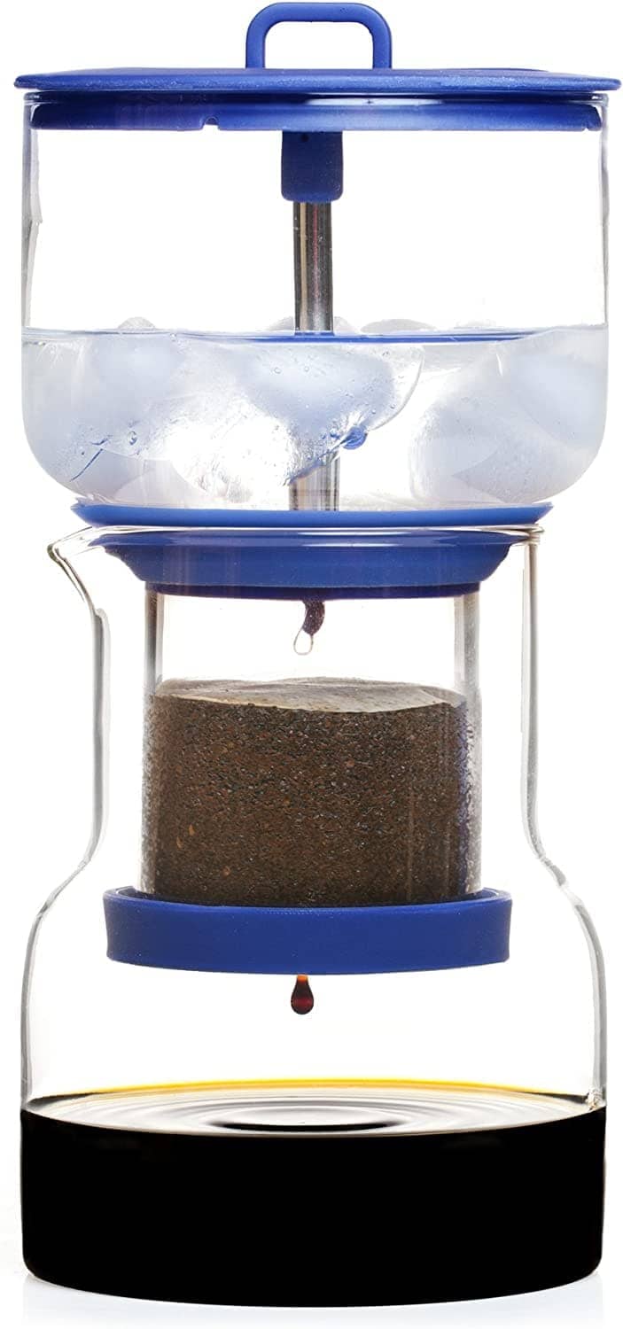 Premium Cold Brew Drip Coffee Maker B1 - Blue Glass Iced Coffee Brewer for Smooth & Low-Acid Cold Brew at Home | Perfect for Office, Kitchen & Outdoor Camping