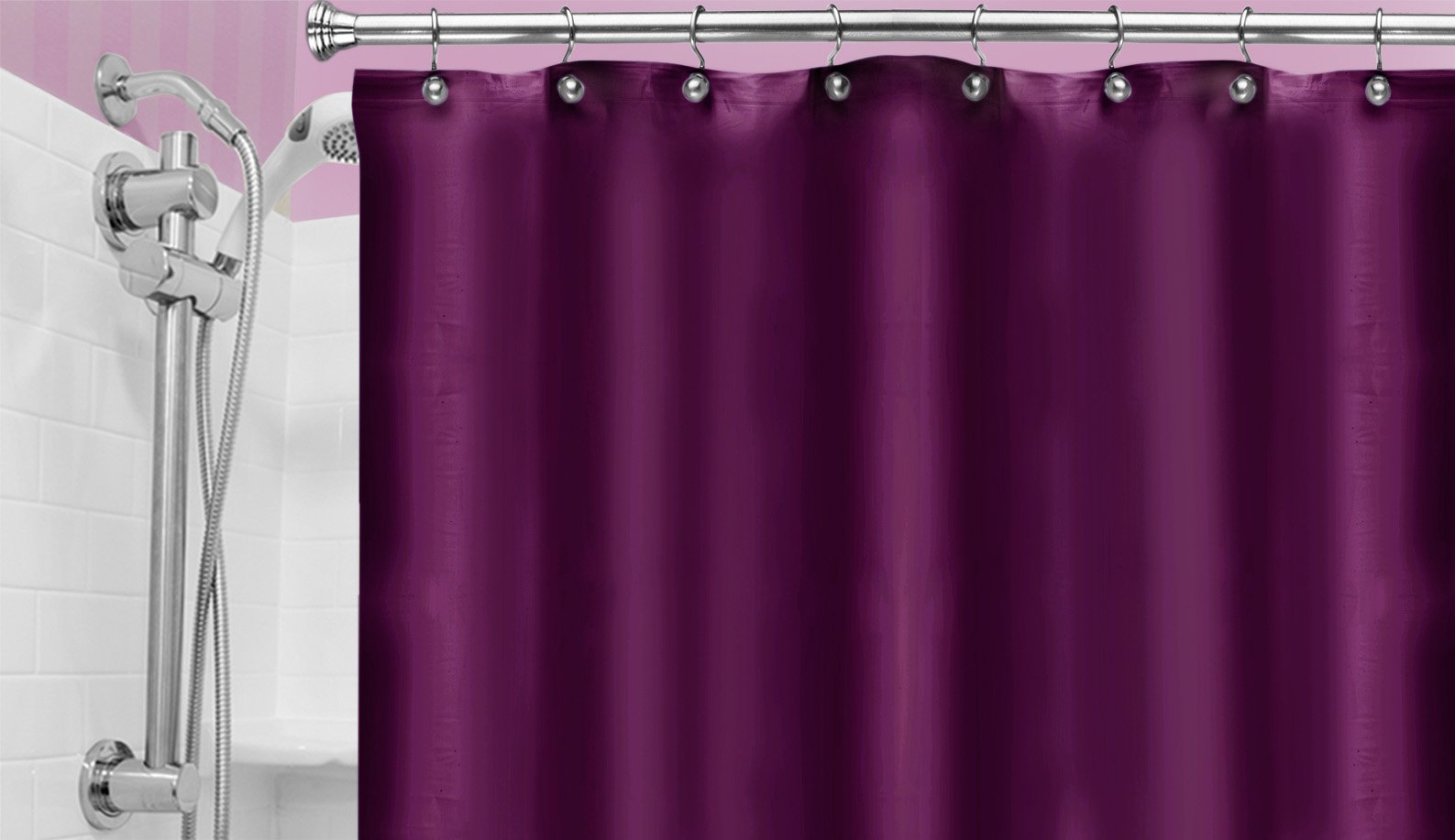 Popular Bath 905021 Luxury Burgundy Shower Curtain - Waterproof Fabric Bathroom Decor for Modern Homes & Hotels