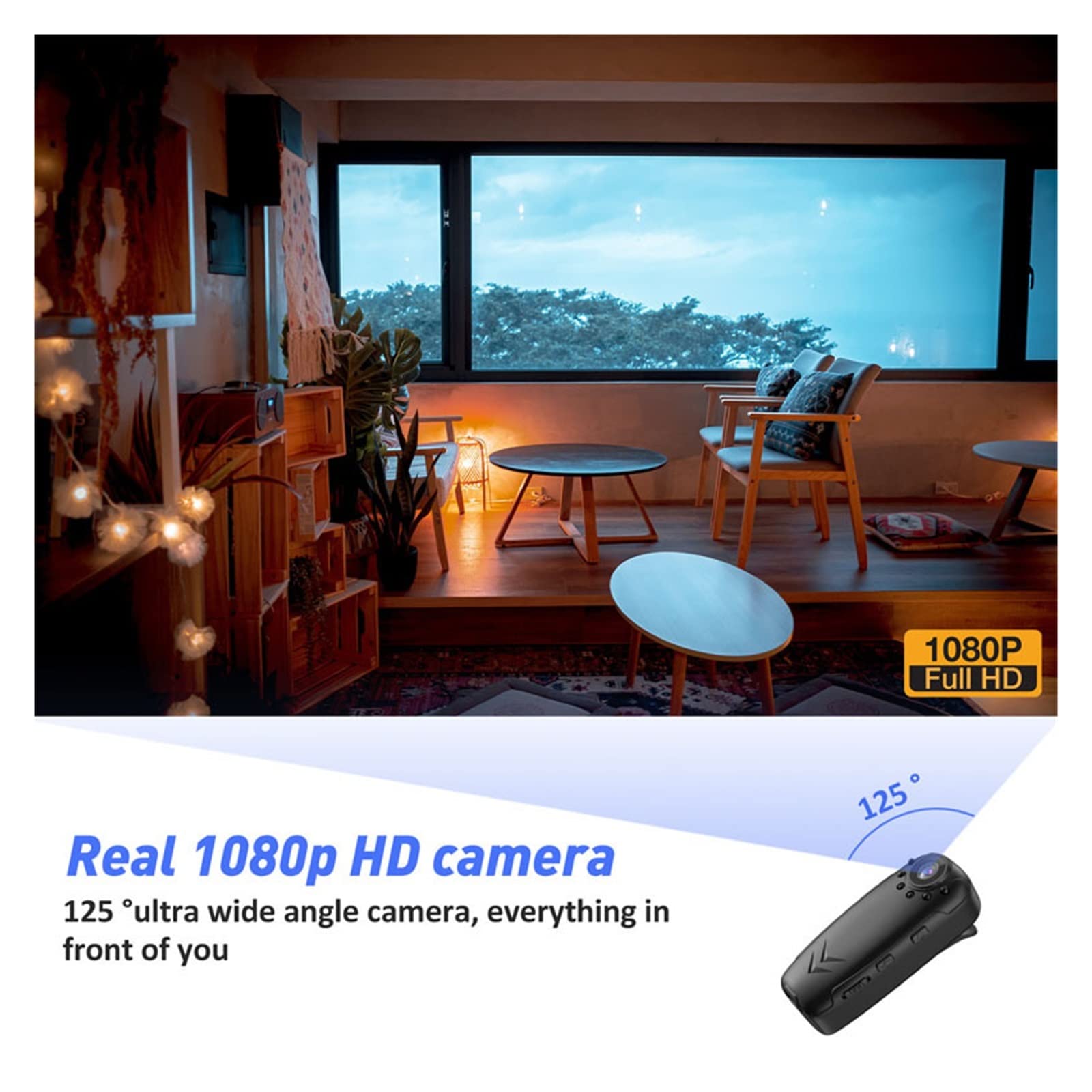 BODORME Mini Action Camera 1080P HD Body Cam - Professional Law Enforcement Recorder with 128GB Memory & Long Battery Life - Ideal for Police Work, Security Patrols, Outdoor Adventures and Evidence Collection