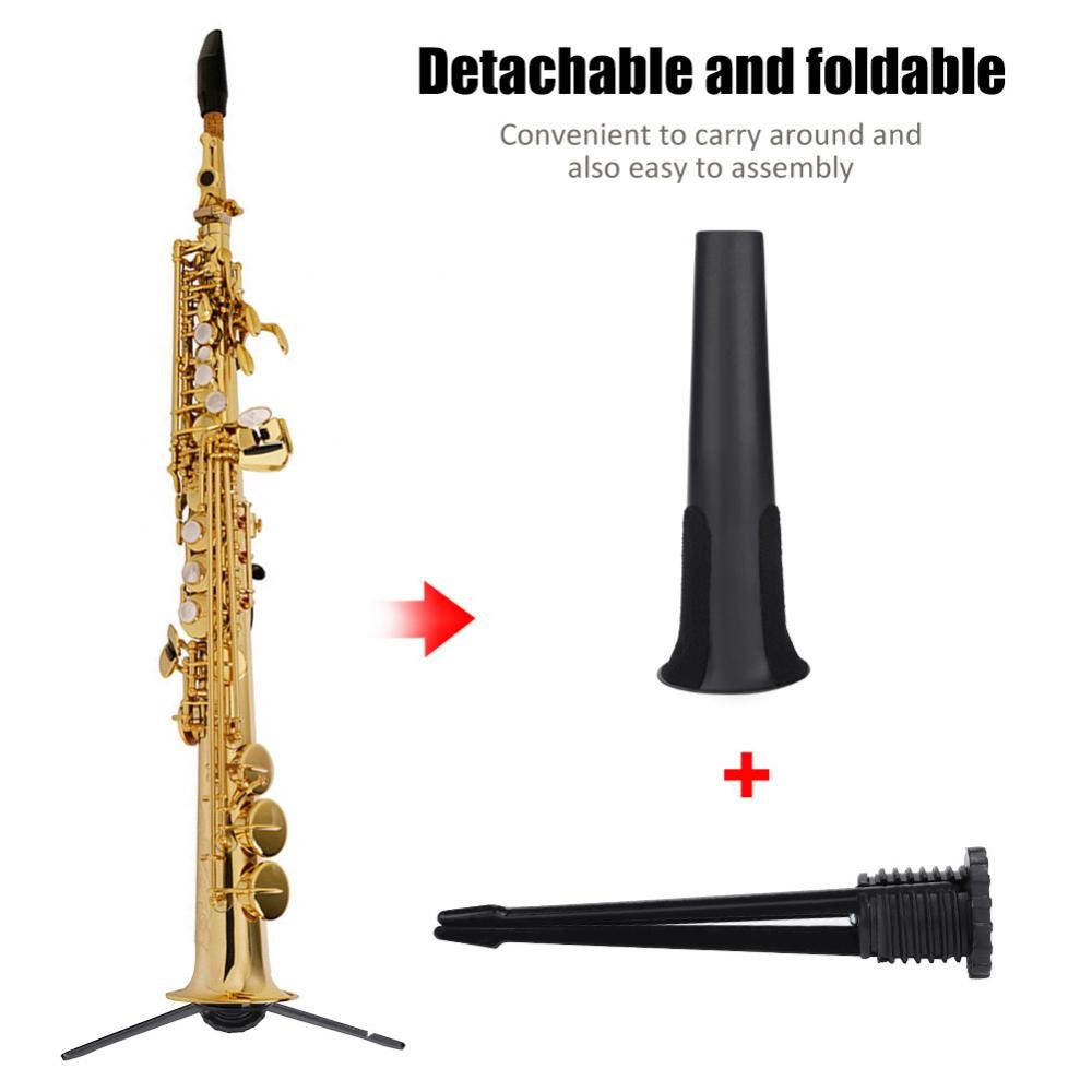 Detachable Folding Saxophone Stand Holder - Adjustable Tripod for Soprano Sax - Durable & Portable Instrument Accessory - Perfect for Home Practice, Studio Sessions & Live Performances