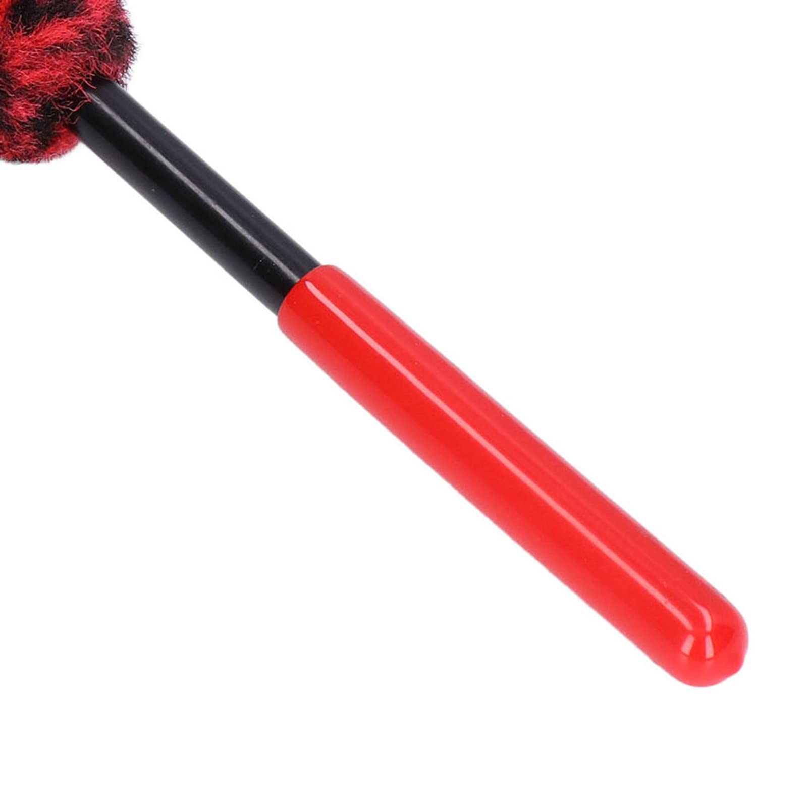 Universal Car Wheel Hub Cleaning Brush - Flexible Long Handle Tire Detailing Brush for Alloy Rims & Fenders (Red) - Perfect for Car Wash, Auto Detailing & Wheel Maintenance