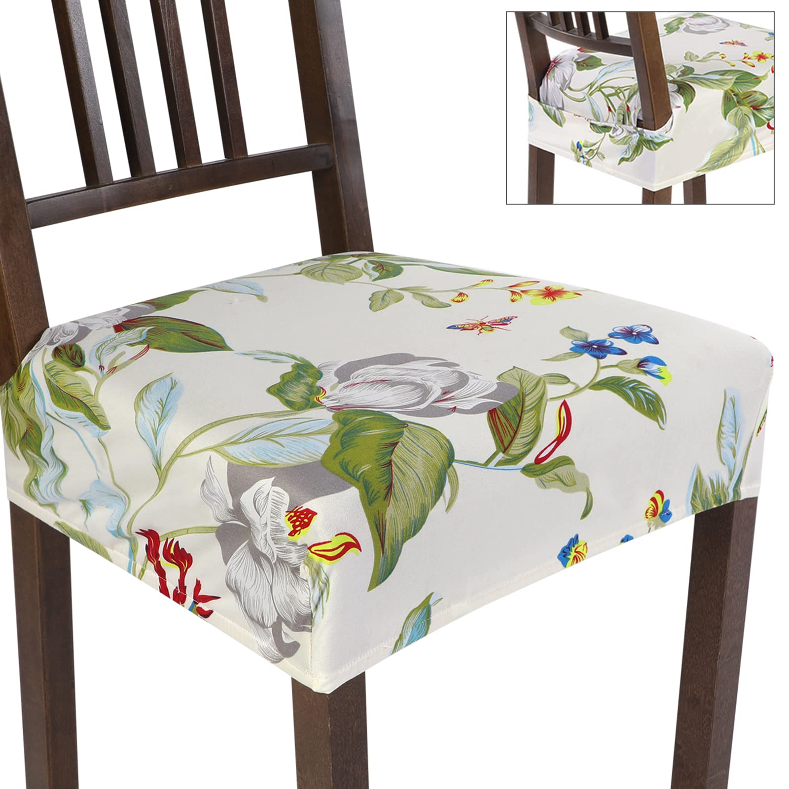 Stretch Washable Dining Chair Covers (Set of 4) - Kitchen & Office Use
